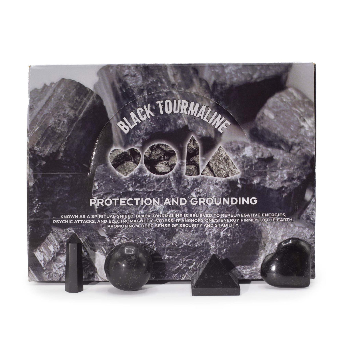 Four Gemstone Shapes – Black Tourmaline, NooEdge UK