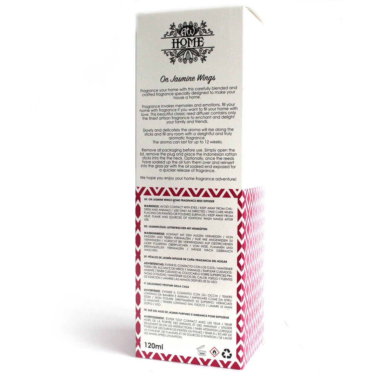 120ml Reed Diffuser – On Jasmine Wings, NooEdge UK