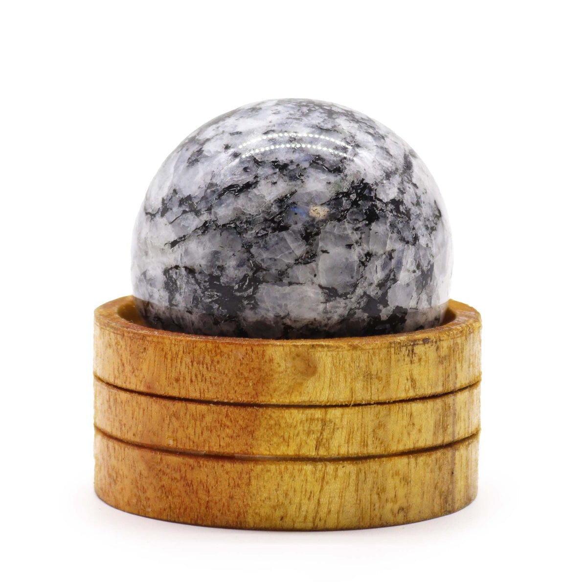 Gemstone Sphere 50mm – Indian Moonstone with Stand, NooEdge UK