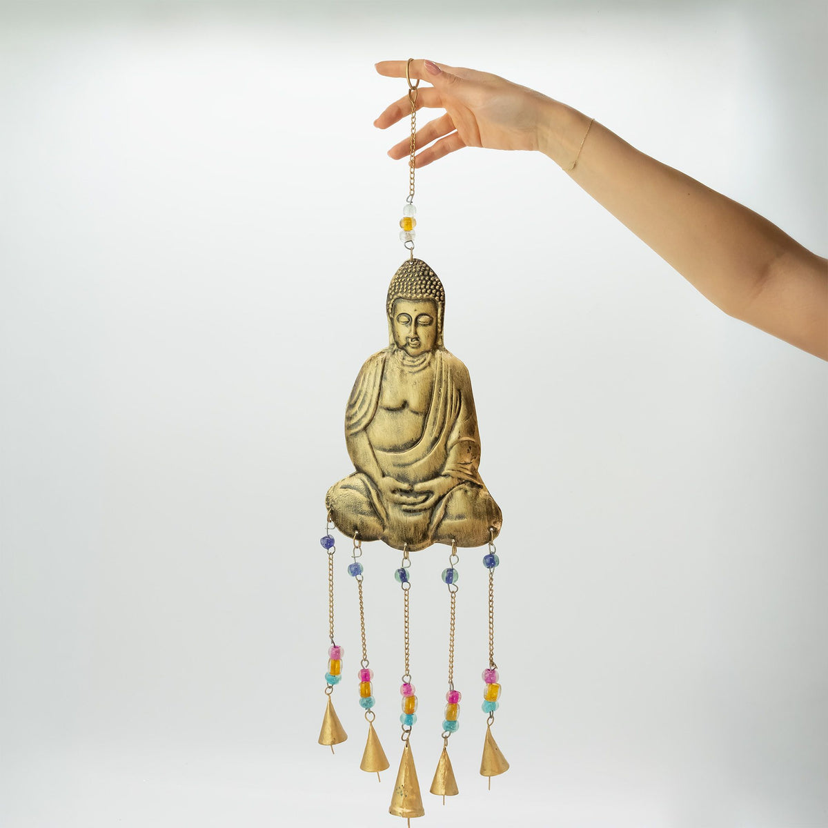 Indian Chimes – Large Buddha 5 Bell Chimes, NooEdge UK