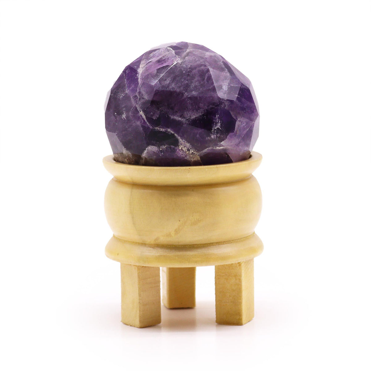 Gemstone Faceted Healing Ball & Stand – Amethyst, NooEdge UK