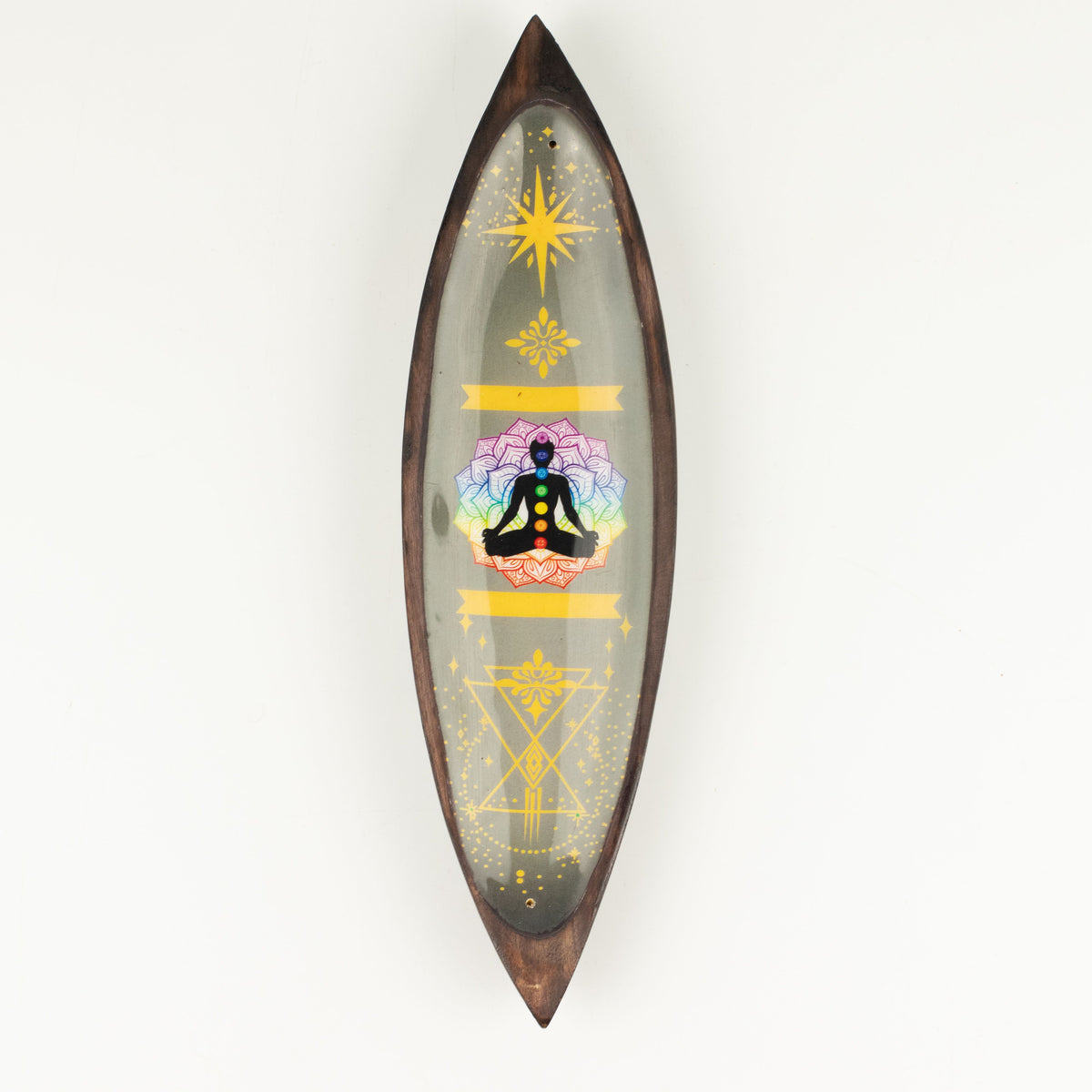 Enamel Incense Bowl – Mango Wood Chakra – NooEdge UK