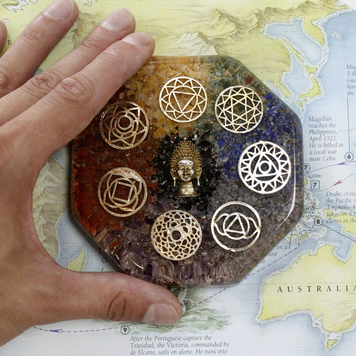Orgonite Desk Power Packs Angel Chakra – front view, NooEdge UK