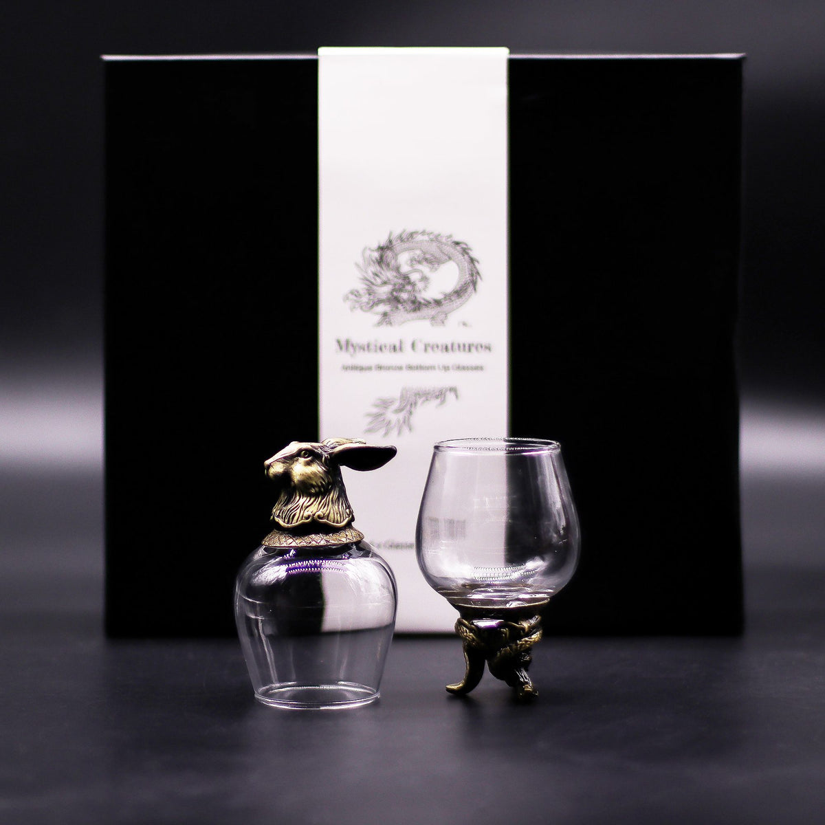 Gift Set of 6 Glasses (100ml) – Mystical Creatures Antique Bronze alternate view, NooEdge UK