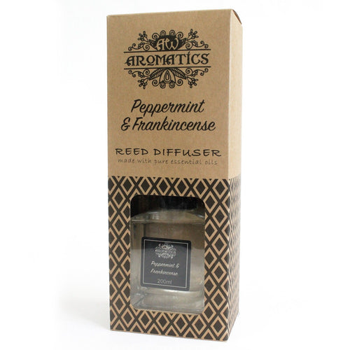 200ml Peppermint & Frankincense Essential Oil Reed Diffuser close-up, NooEdge UK