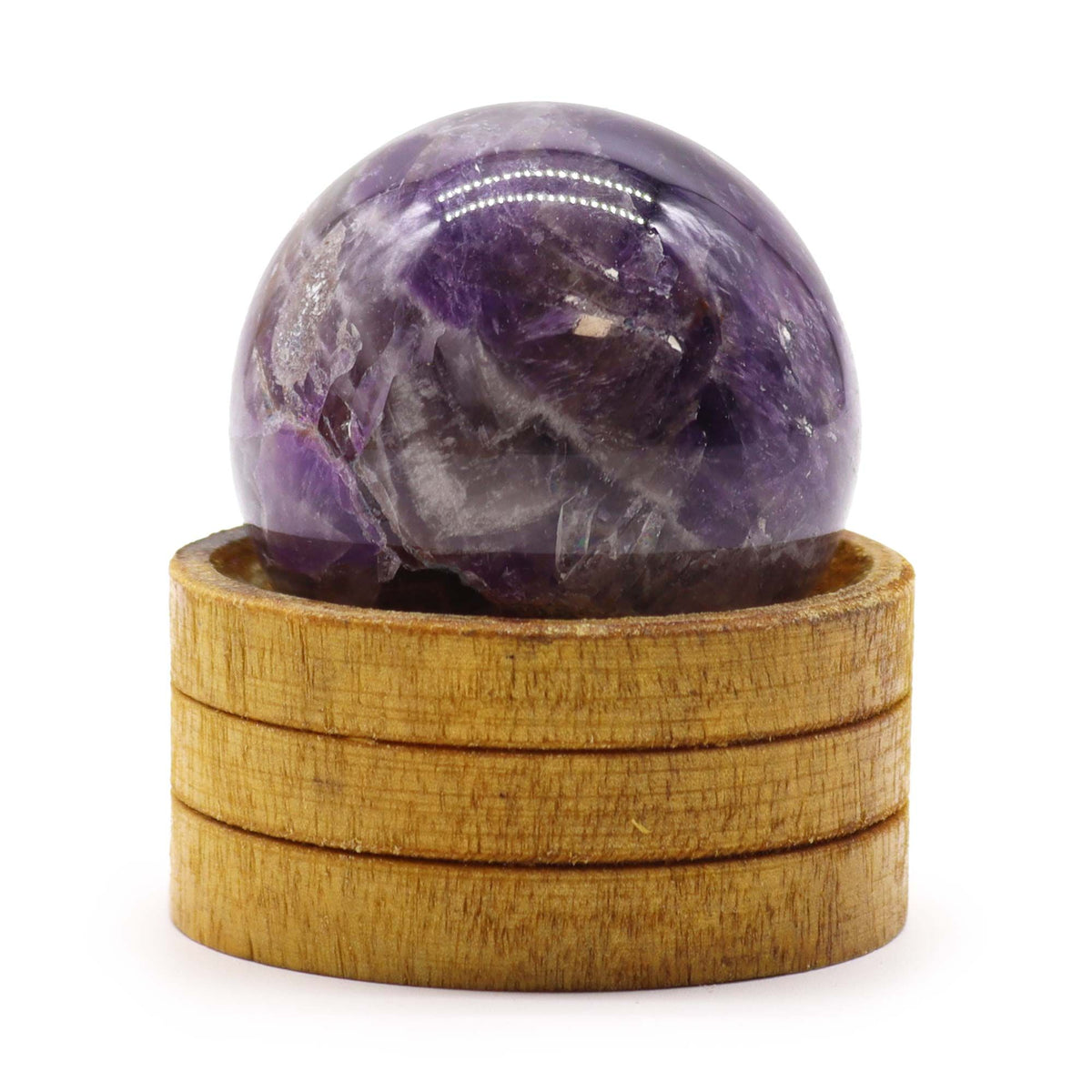 Gemstone Sphere 50mm – African Amethyst with Stand, NooEdge UK
