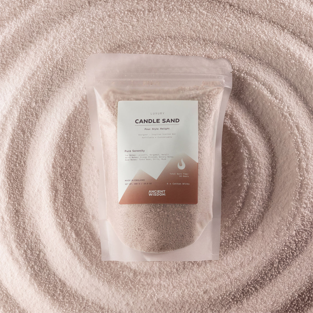 Fragranced Candle Sand 300g – Latte Beige Pure Serenity, NooEdge UK