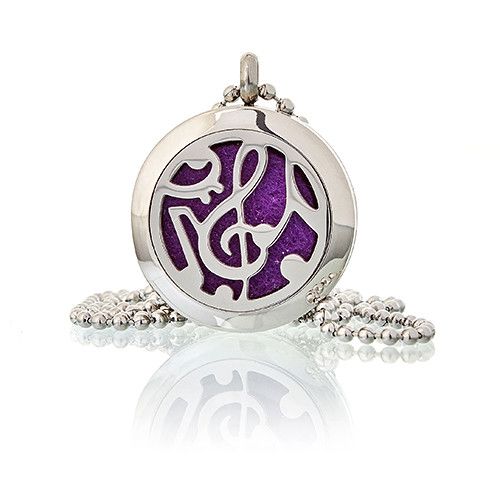 Aromatherapy Diffuser Necklace – Music Notes 25mm, NooEdge UK