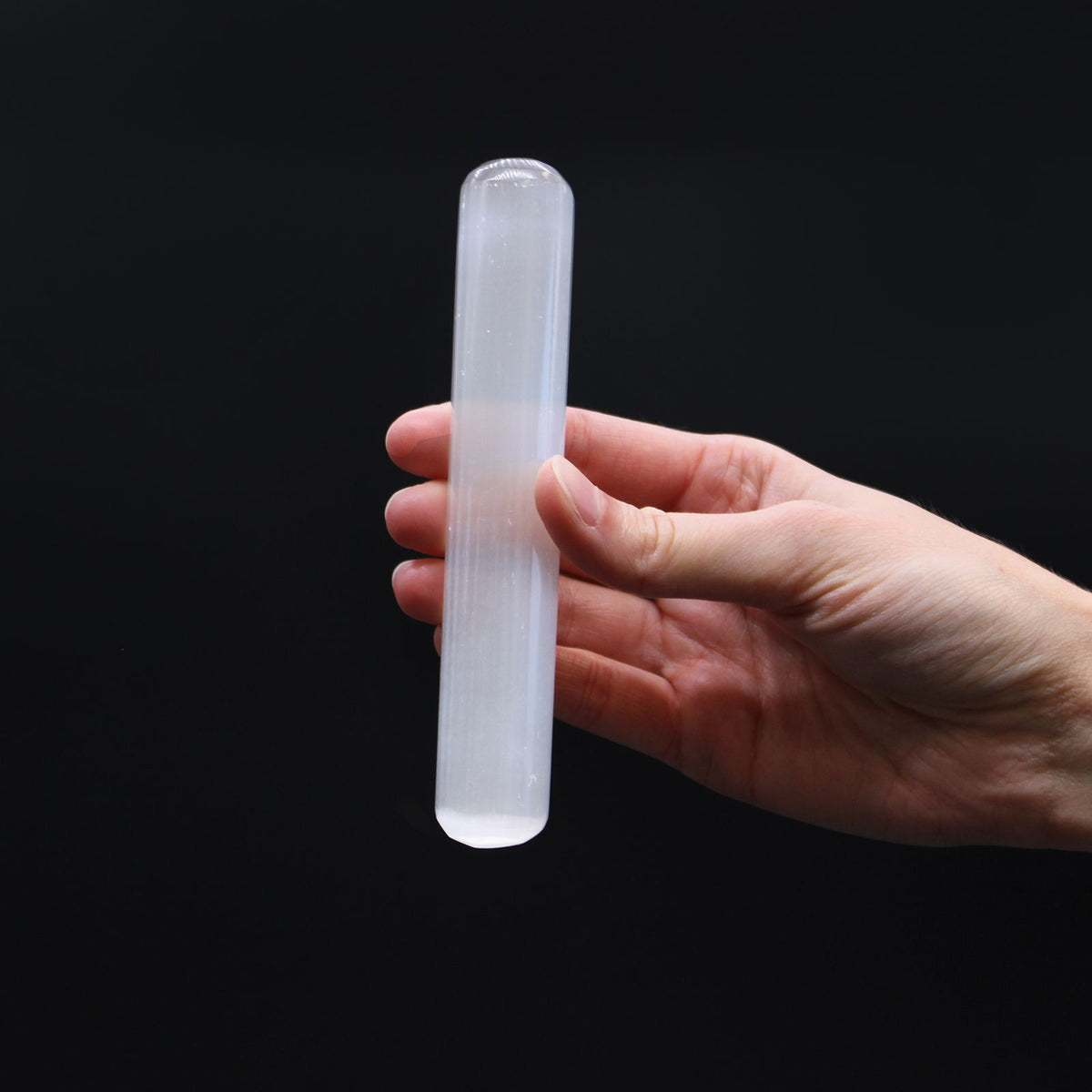 Selenite Wand – 16 cm (Round Both Ends), NooEdge UK