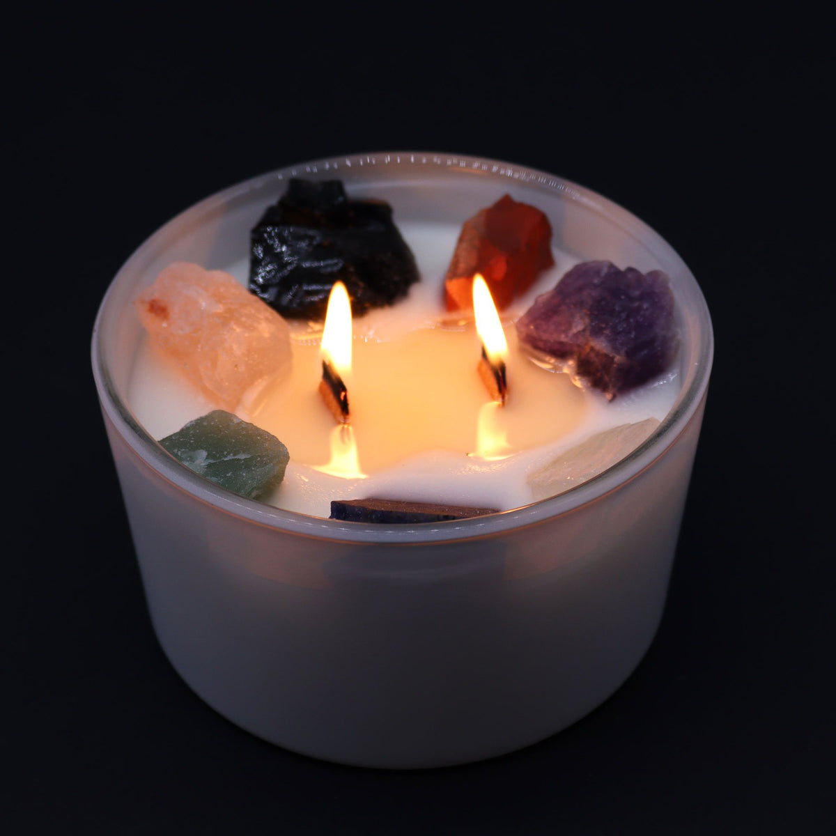 Large Chakra Crystal Candles – Seven Chakra close-up, NooEdge UK