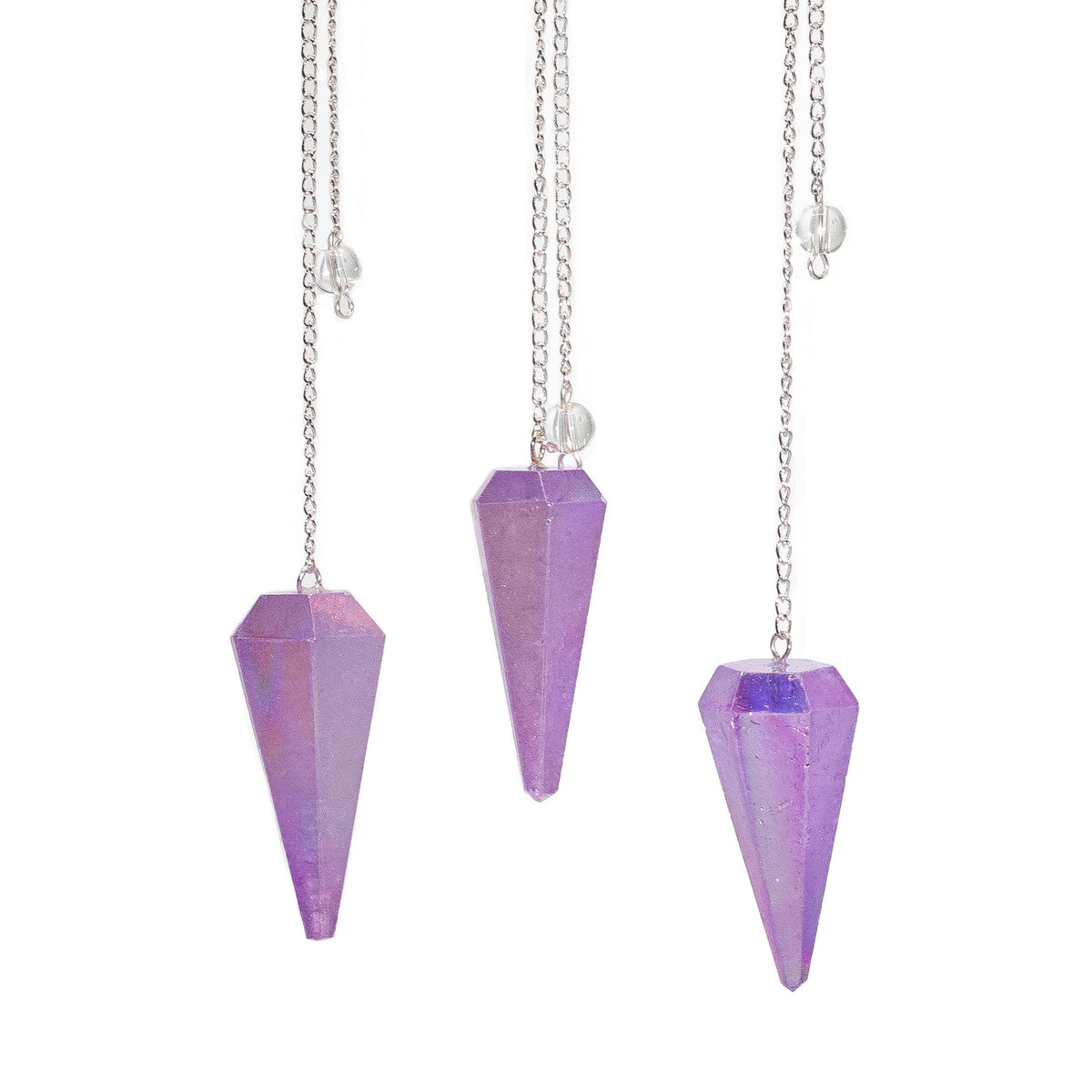Six Sided Aurora Crystal Pendulum – Purple 4cm, NooEdge UK