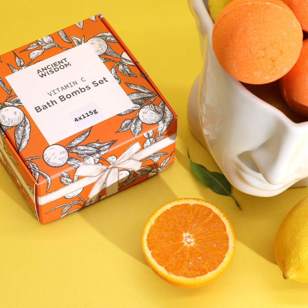 Set of 4 Vitamin C Bath Bombs – Aromatherapy Quartet, NooEdge UK