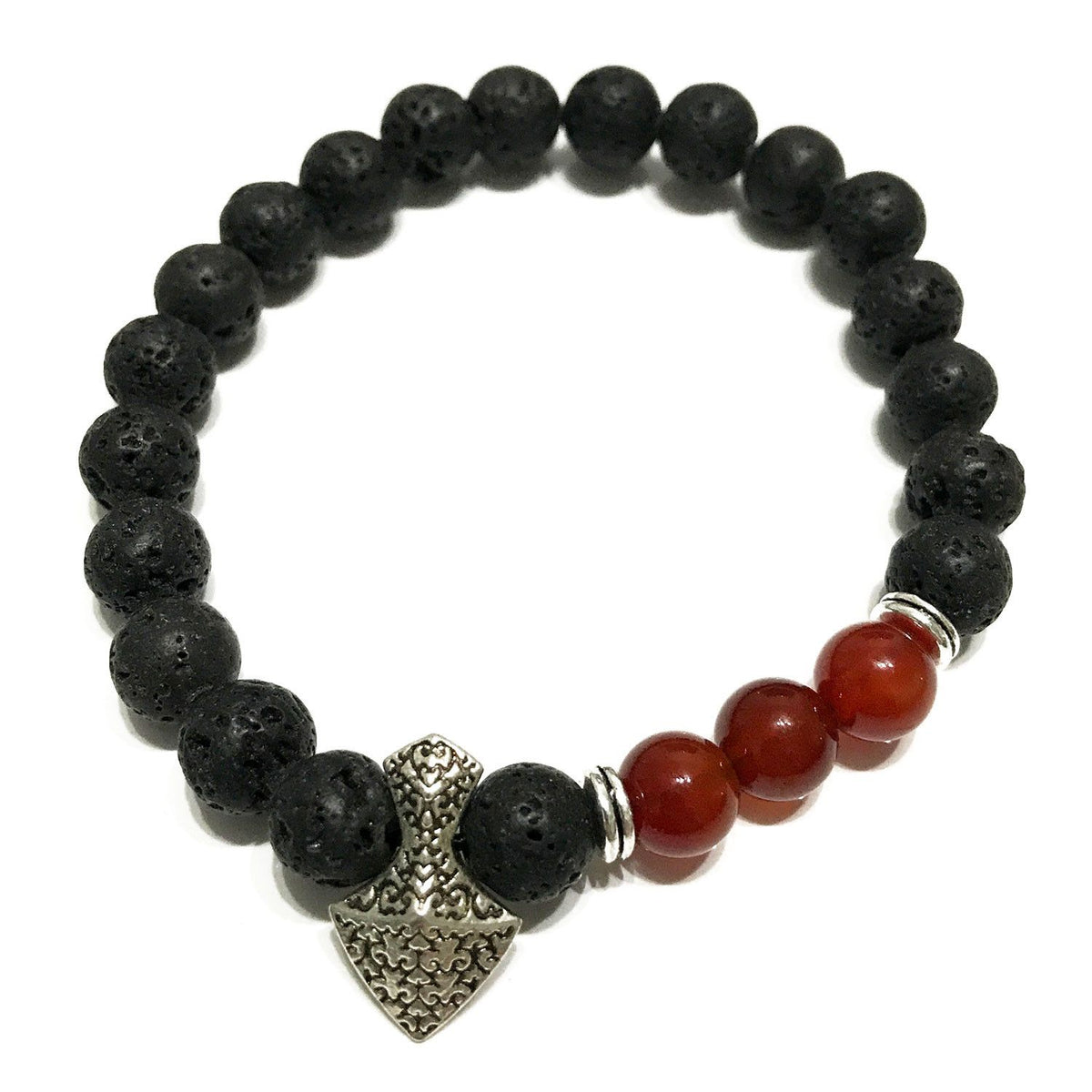 Lava Stone Bracelet – Axe-head Carnelian, NooEdge UK