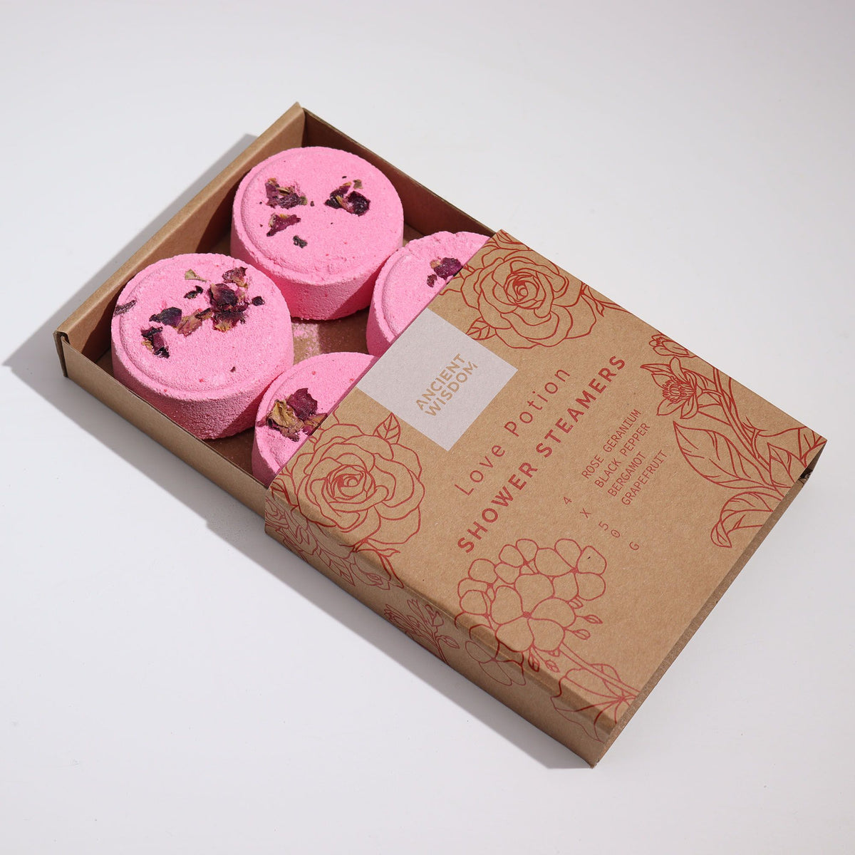 Zen Shower Steamers – Therapy Wellness Gift Set Love Potion alternate view, NooEdge UK
