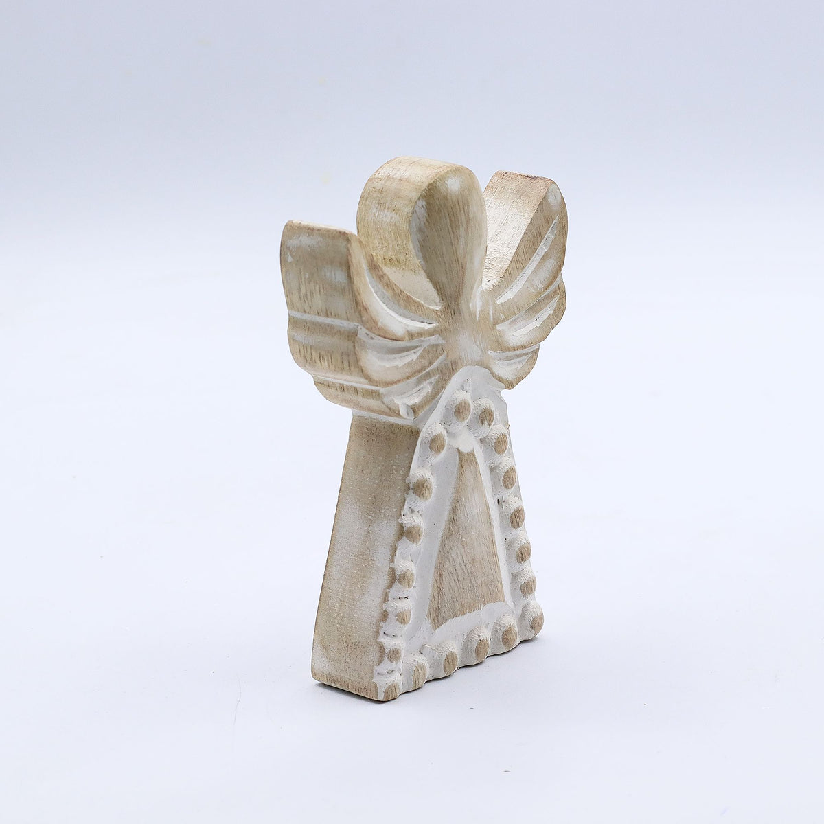 Mango Wood Angel – front view, NooEdge UK