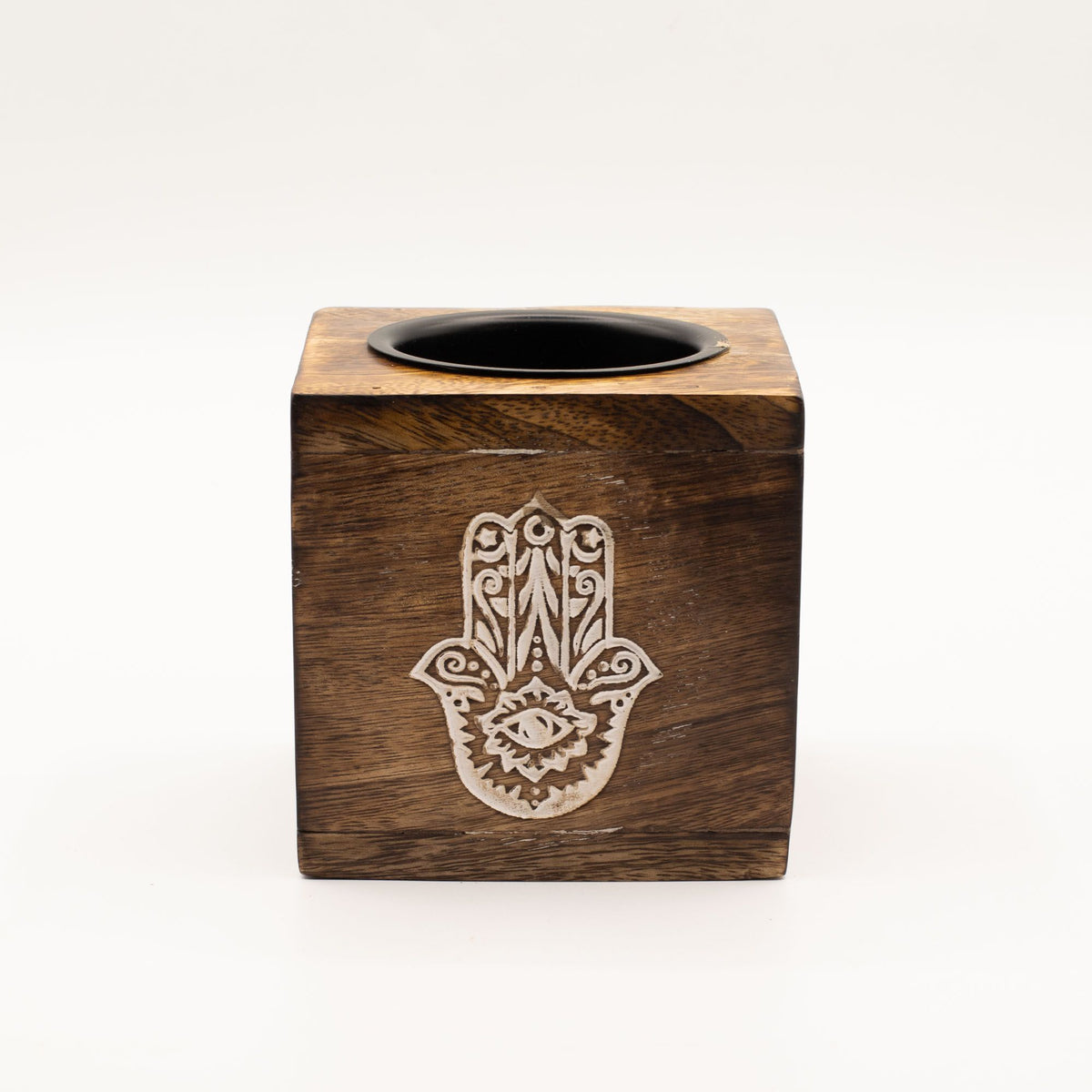 Square Mango Wood Oil Burner – Hamsa, NooEdge UK