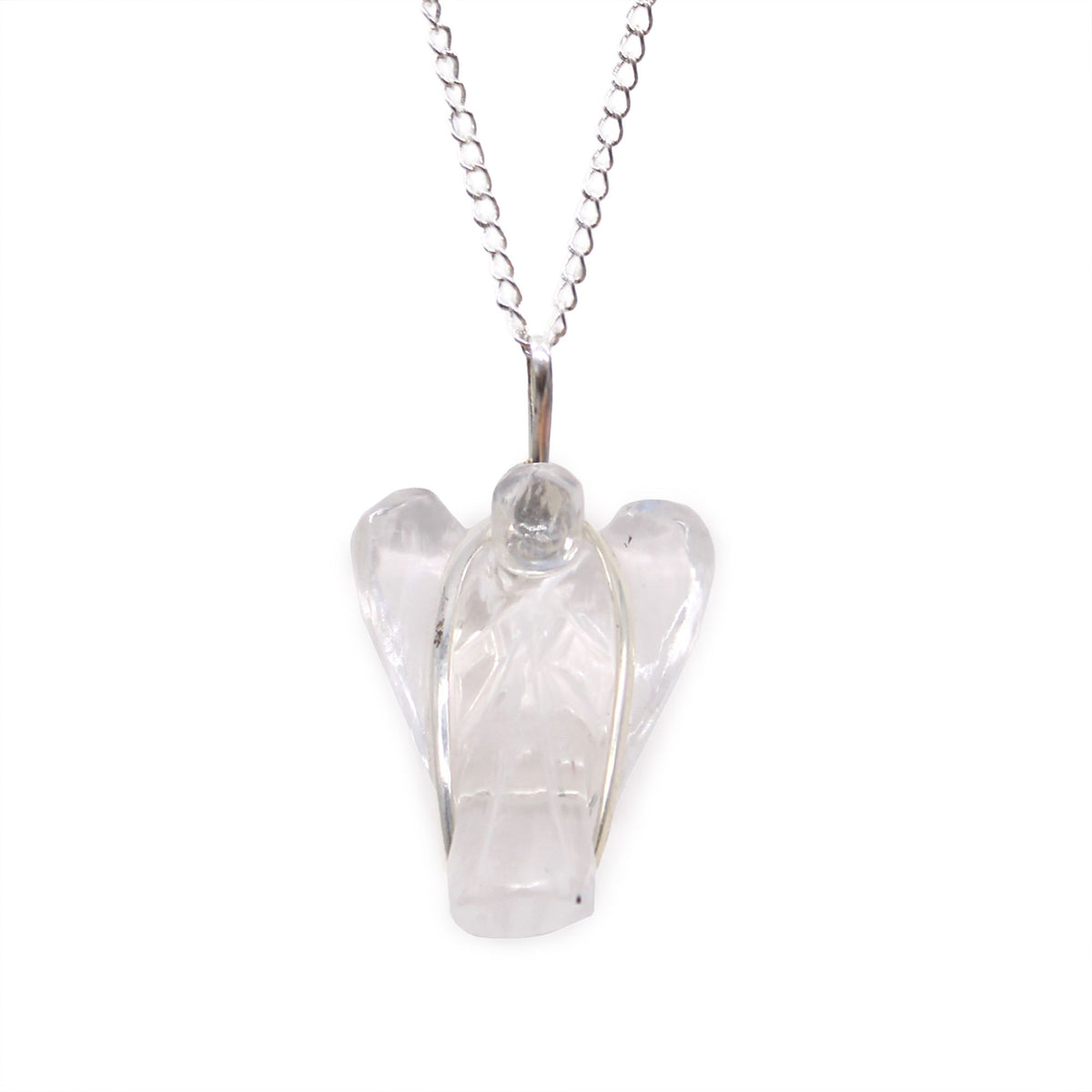 Gemstone Guardian Angel Pendant – Rock Quartz, NooEdge UK