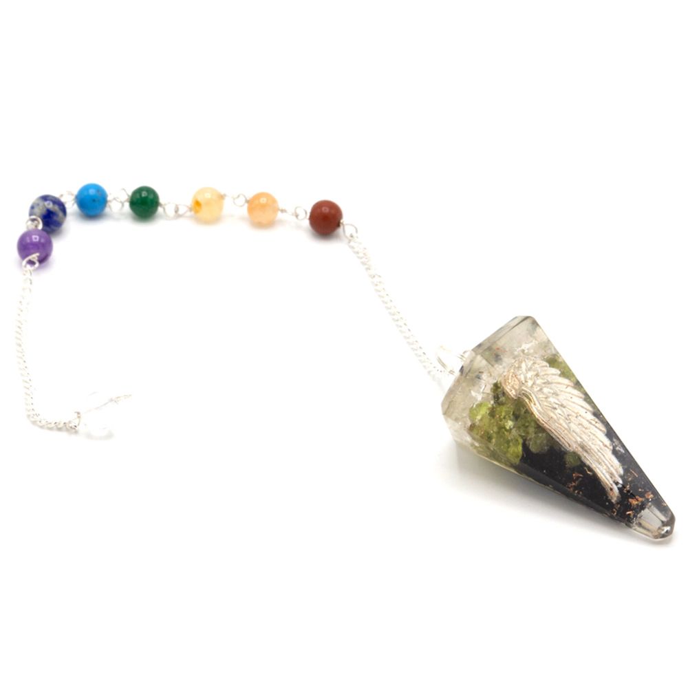 Orgonite Power Chakra Pendulum – Angel Wing, NooEdge UK