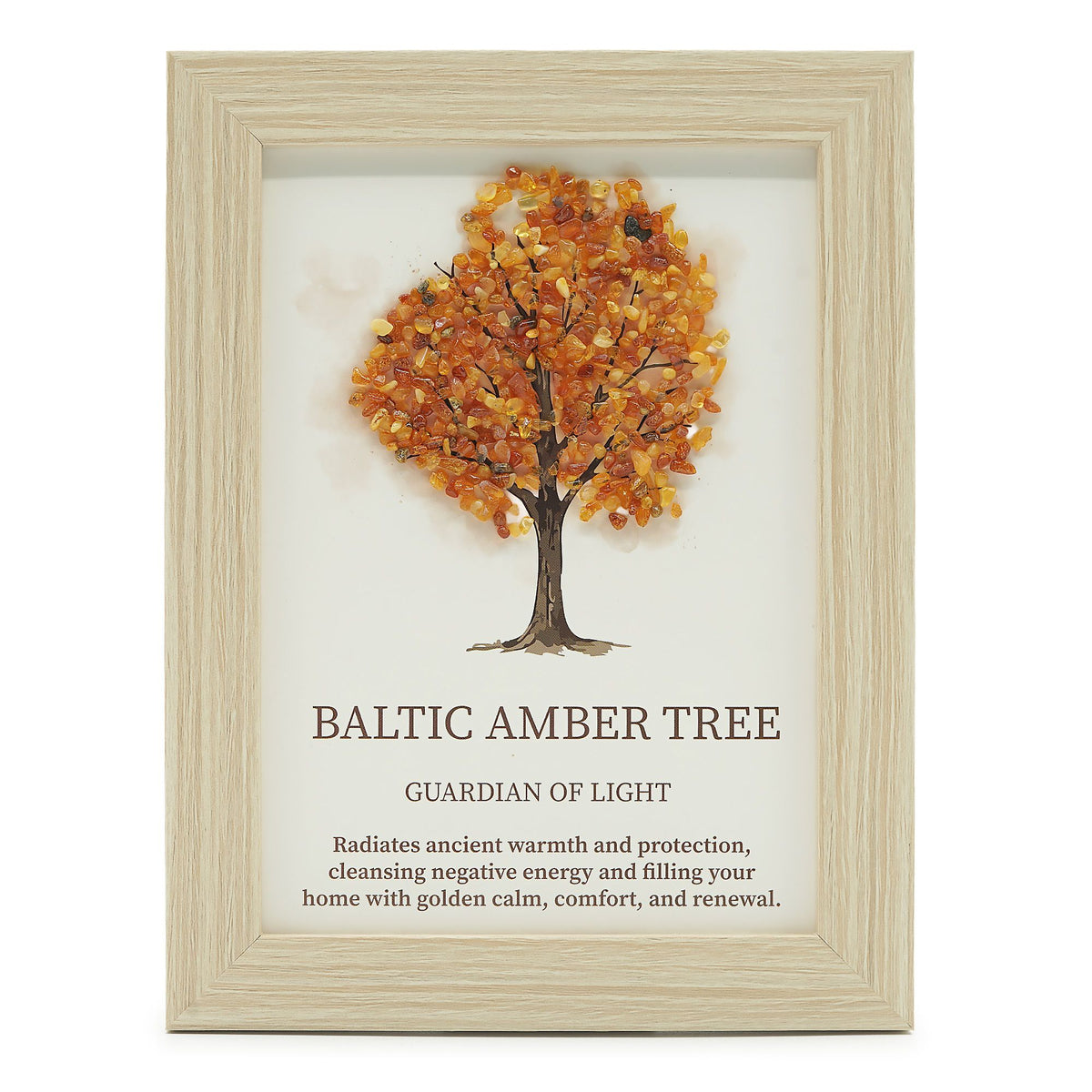 Gemstone Picture Tree of Life – Baltic Amber (20x14.7x1cm), NooEdge UK