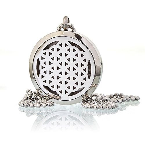 Aromatherapy Diffuser Necklace – Flower of Life 30mm, NooEdge UK