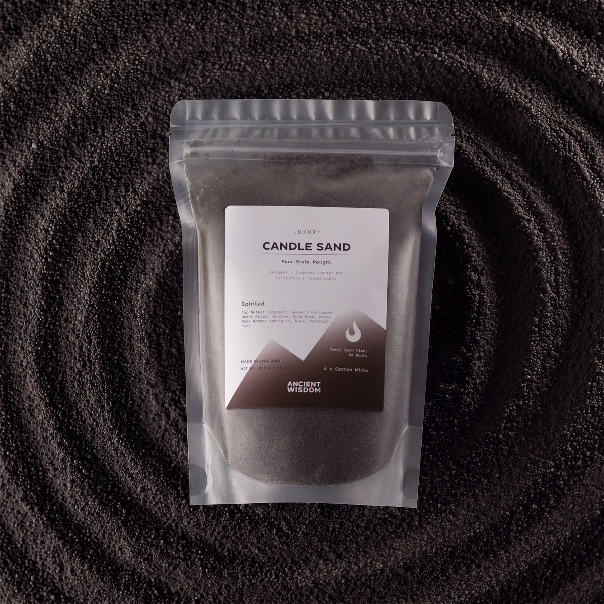 Fragranced Candle Sand 300g – Black Spirited, NooEdge UK