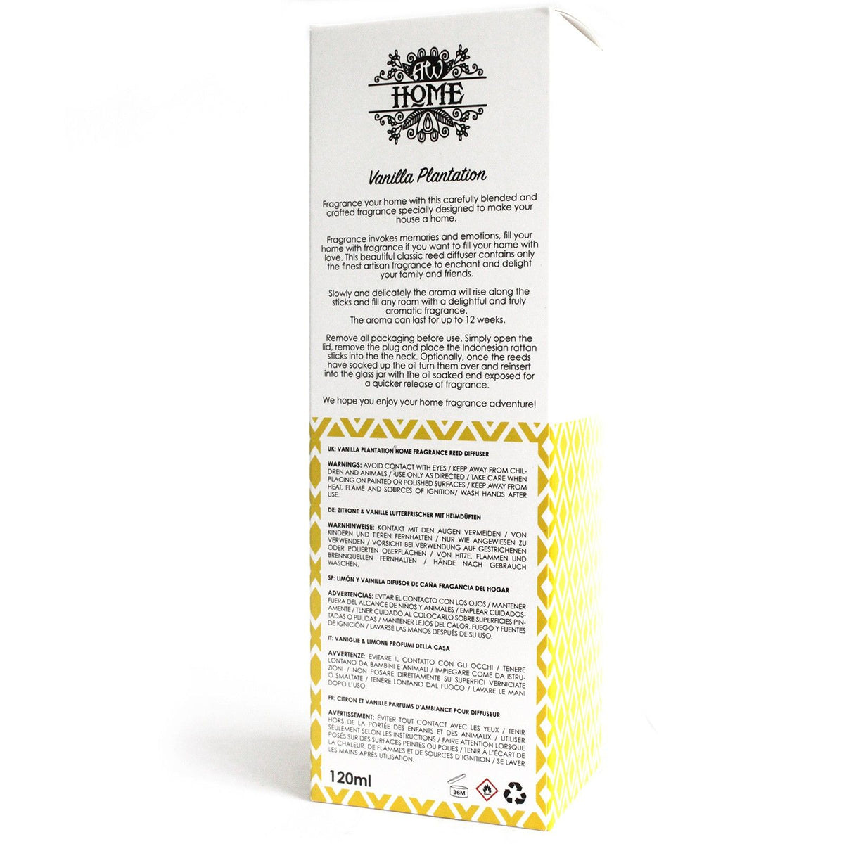 120ml Reed Diffuser – Vanilla Plantation, NooEdge UK