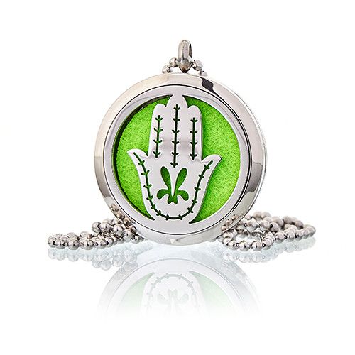 Aromatherapy Diffuser Necklace – Hand of Fatima 30mm, NooEdge UK
