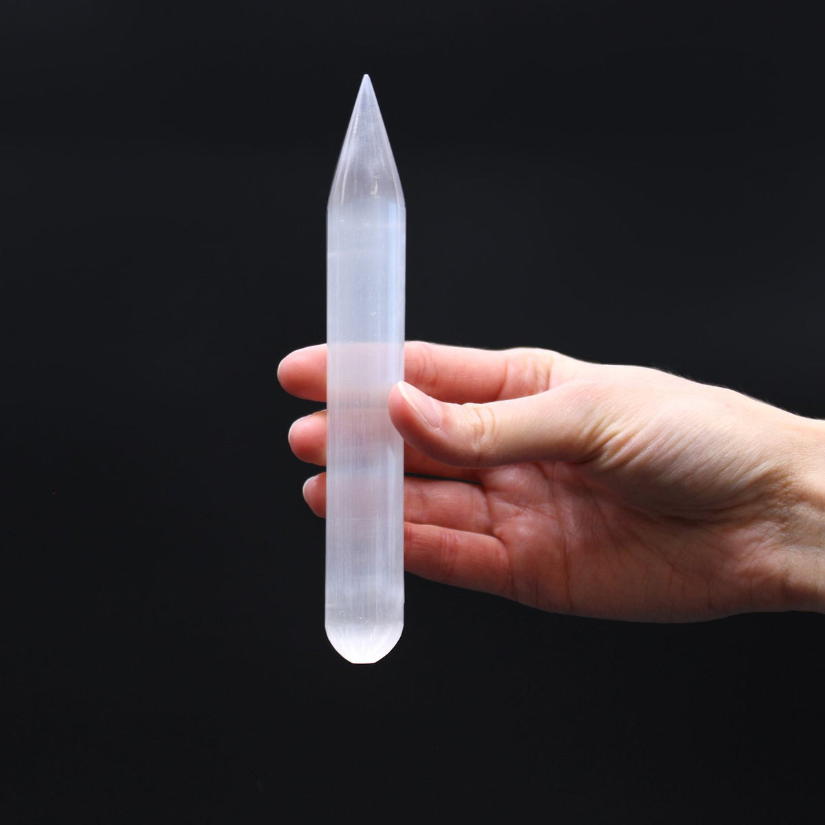 Selenite Wand – 16 cm (Point one End), NooEdge UK