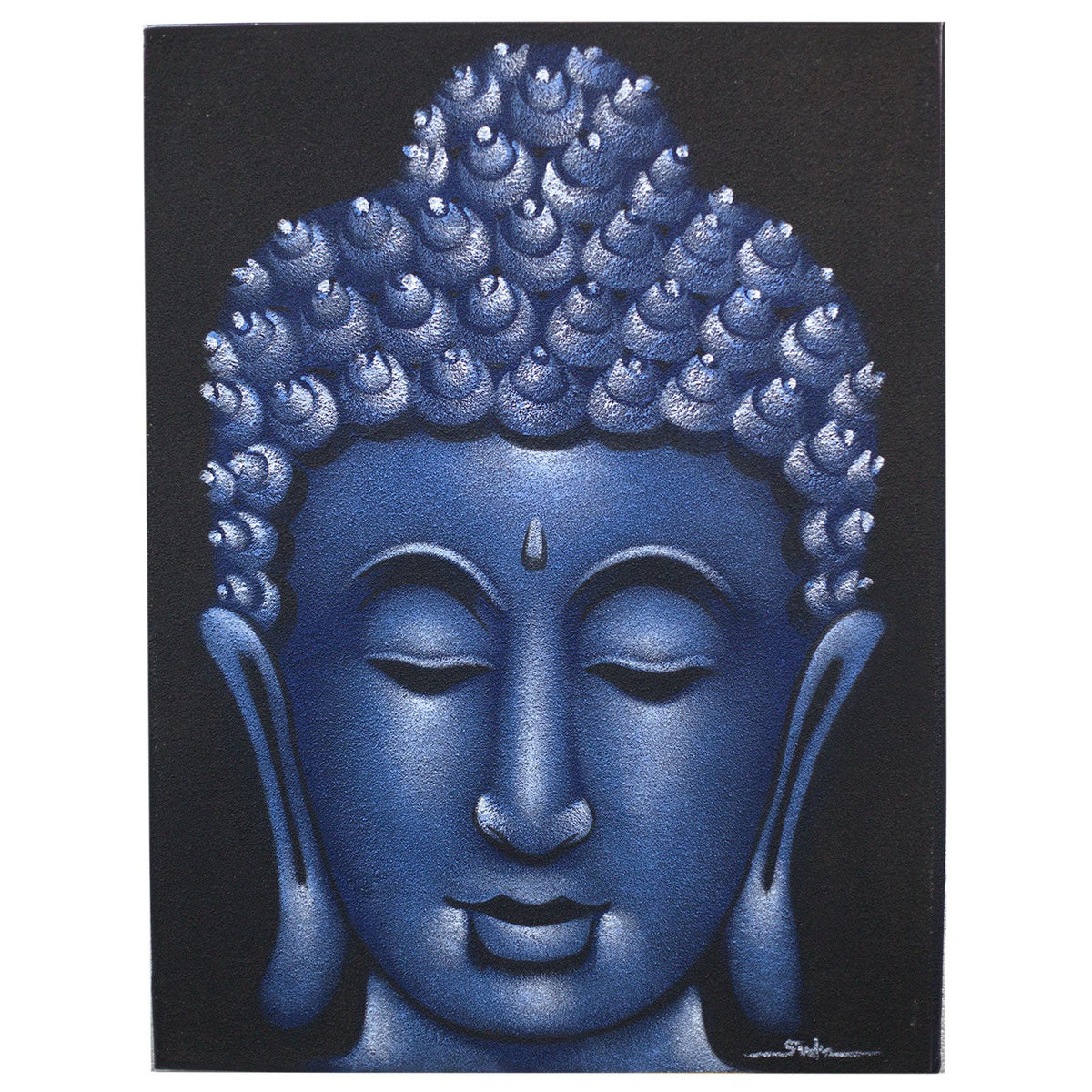 Buddha Painting – Blue Sand Finish, NooEdge UK