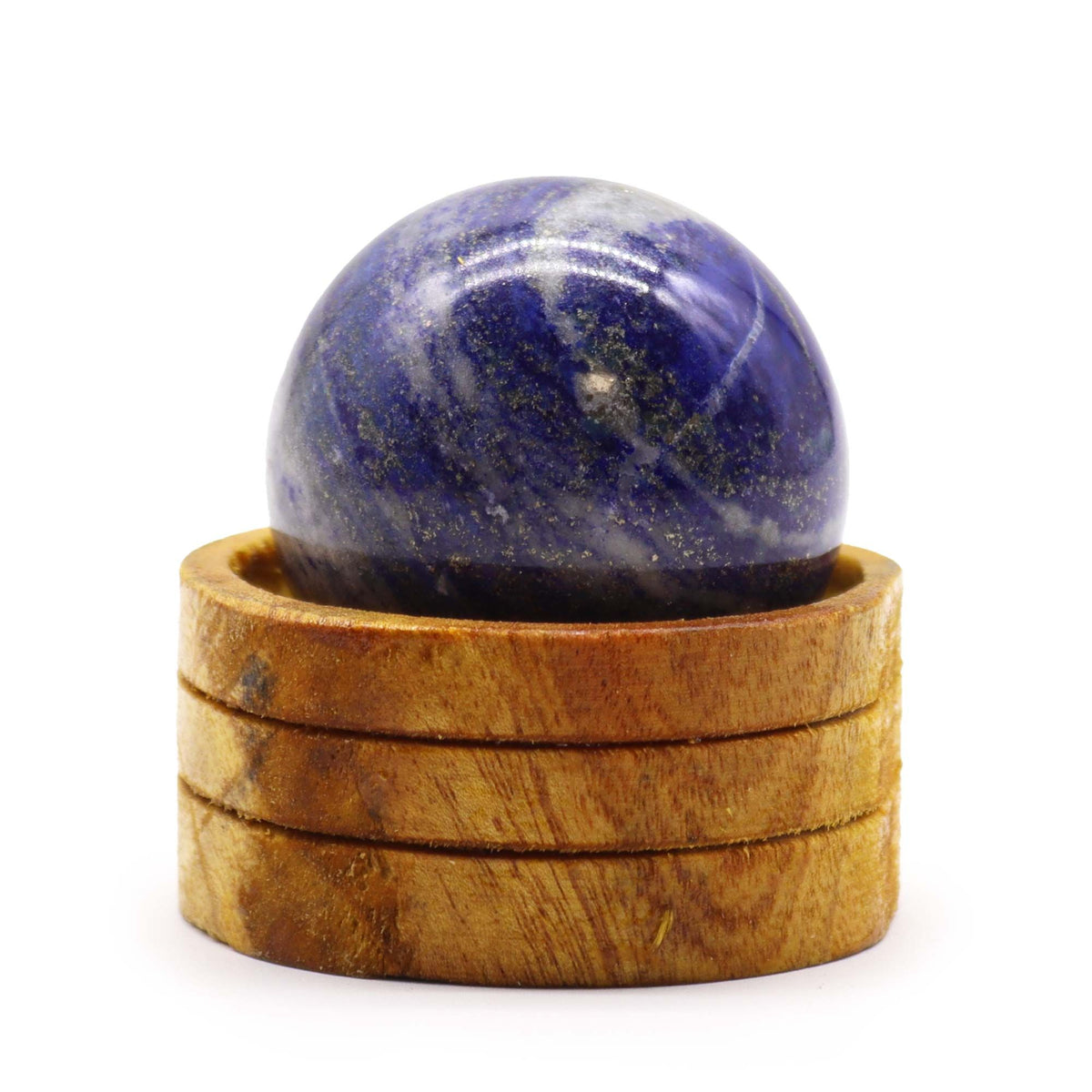 Gemstone Sphere 50mm – Afghan Lapis with Stand, NooEdge UK