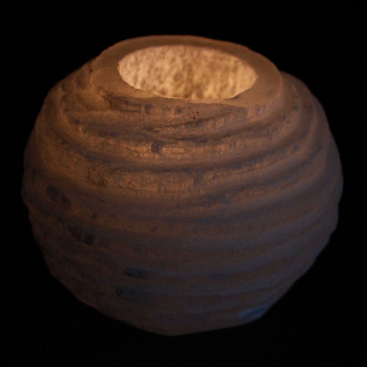 Selenite Snowball Candle Holder – alternate angle, NooEdge UK