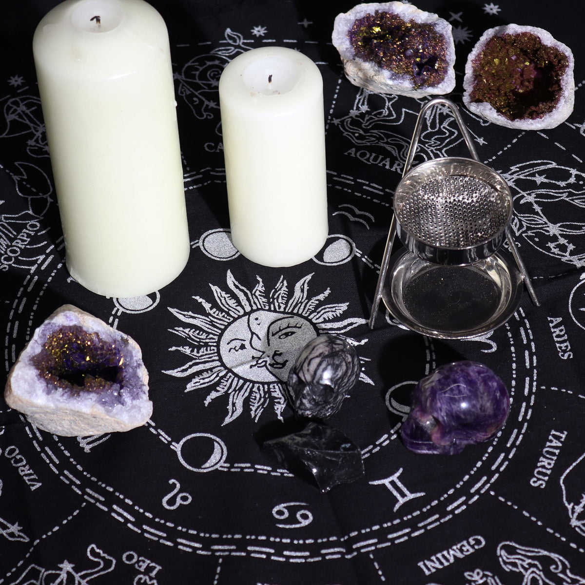 Esoteric Fringed Altar Cloth – Horoscope, NooEdge UK