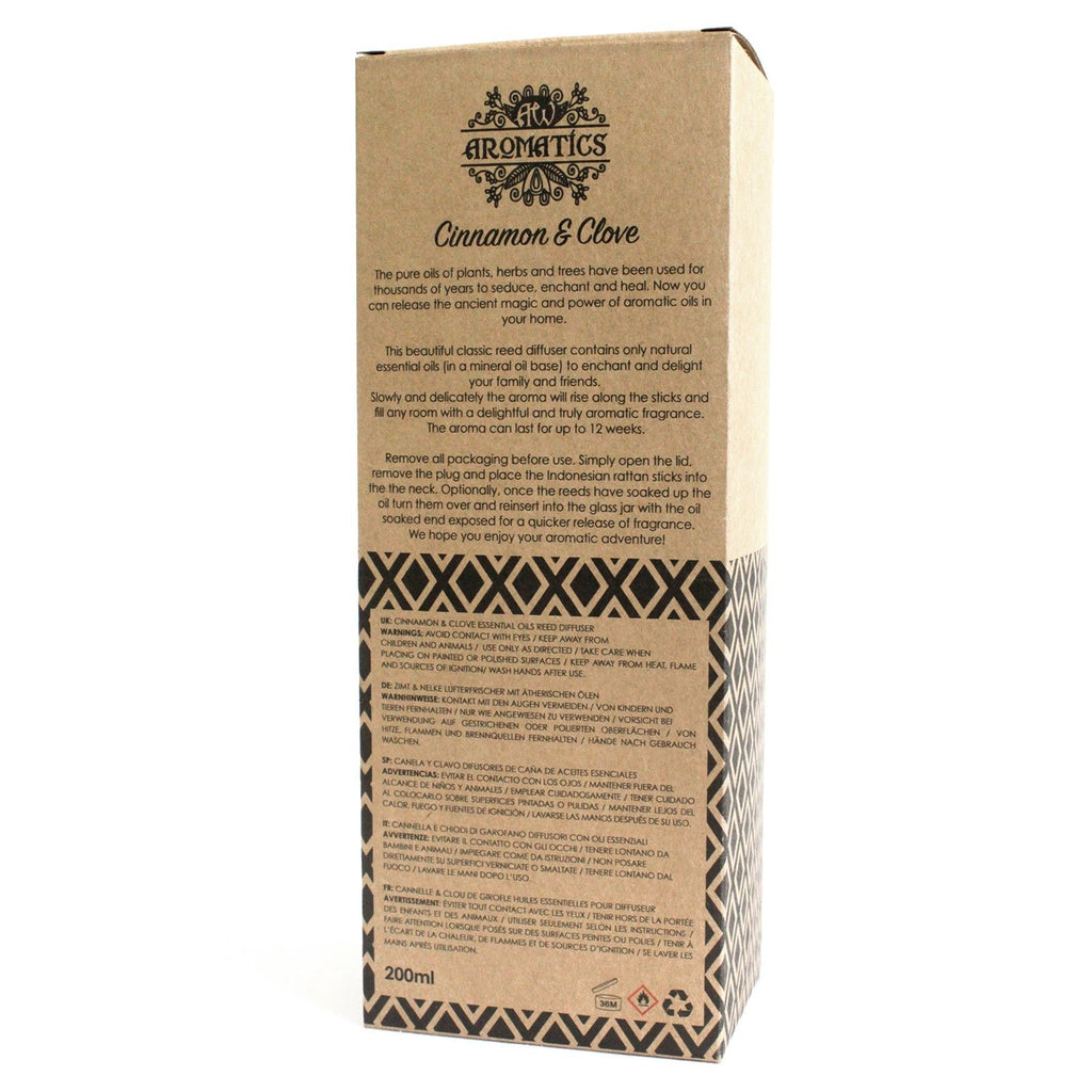 Cinnamon & Clove Reed Diffuser 200ml – alternate angle, NooEdge UK