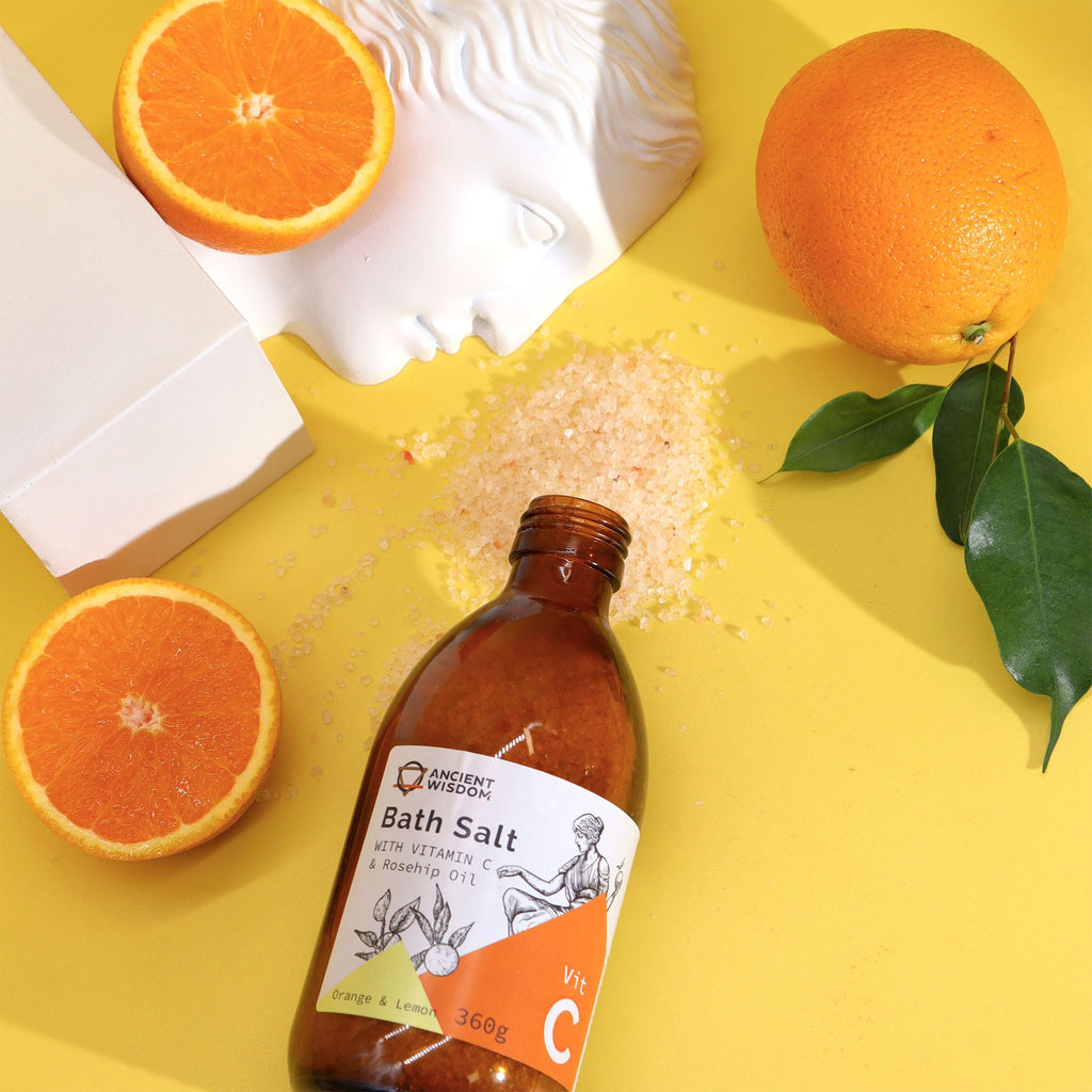 Vitamin C Bath Salt – Ancient Goddess – front view, NooEdge UK