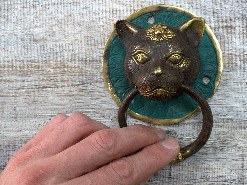 Brass Door Knocker – Tiger Head, NooEdge UK