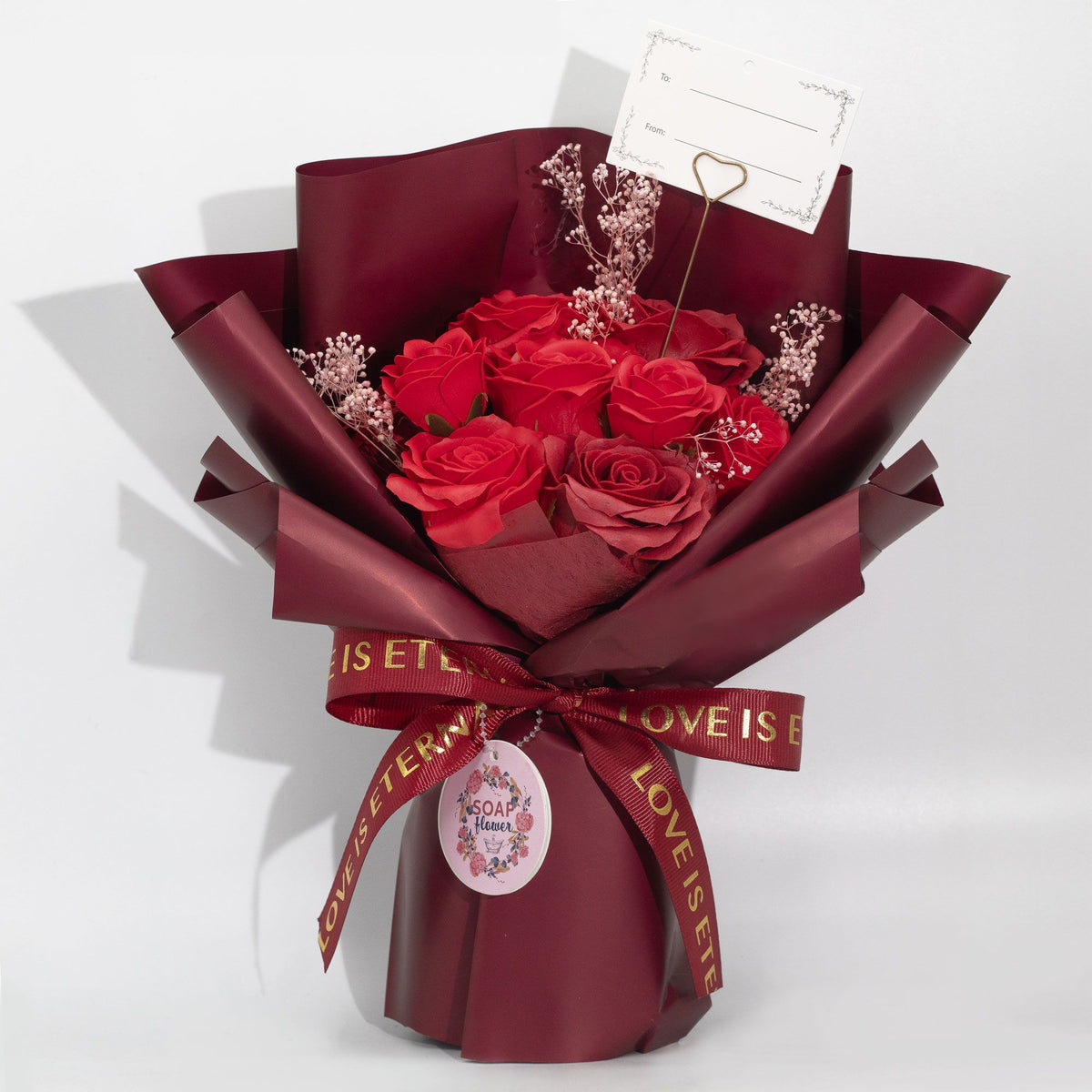Large Red Roses Bouquet – Love is Eternal Gift Card – NooEdge UK