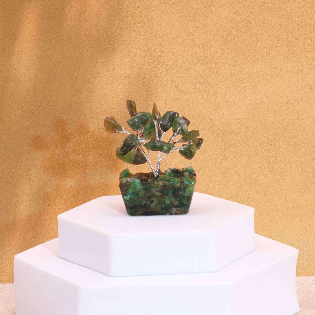 Mini Gemstone Tree on Orgonite Base – Green Aventurine (15 stones), NooEdge UK