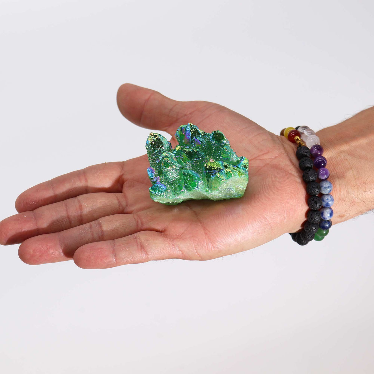 Aura Enhanced Quartz Point – Aura Green Flame Quartz, NooEdge UK