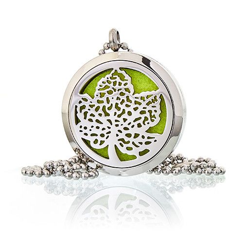 Aromatherapy Diffuser Necklace – Leaf 30mm, NooEdge UK