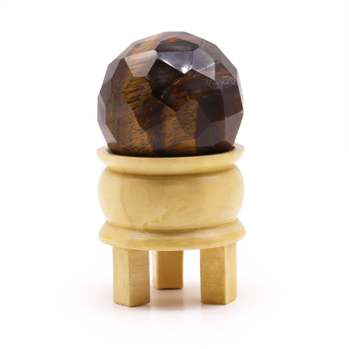 Gemstone Faceted Healing Ball & Stand – Tigereye, NooEdge UK
