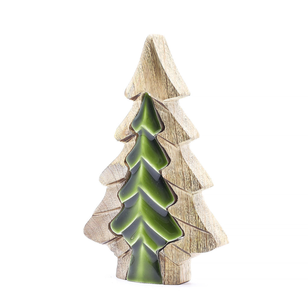 Small Tree in a Tree Wooden Decoration – front view, NooEdge UK