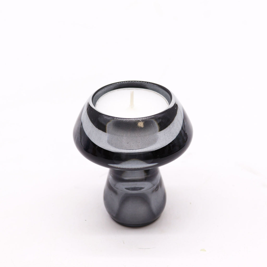 Mushroom Flip Dinner Candle / Tealight Holder – Midnight Grey alternate view, NooEdge UK