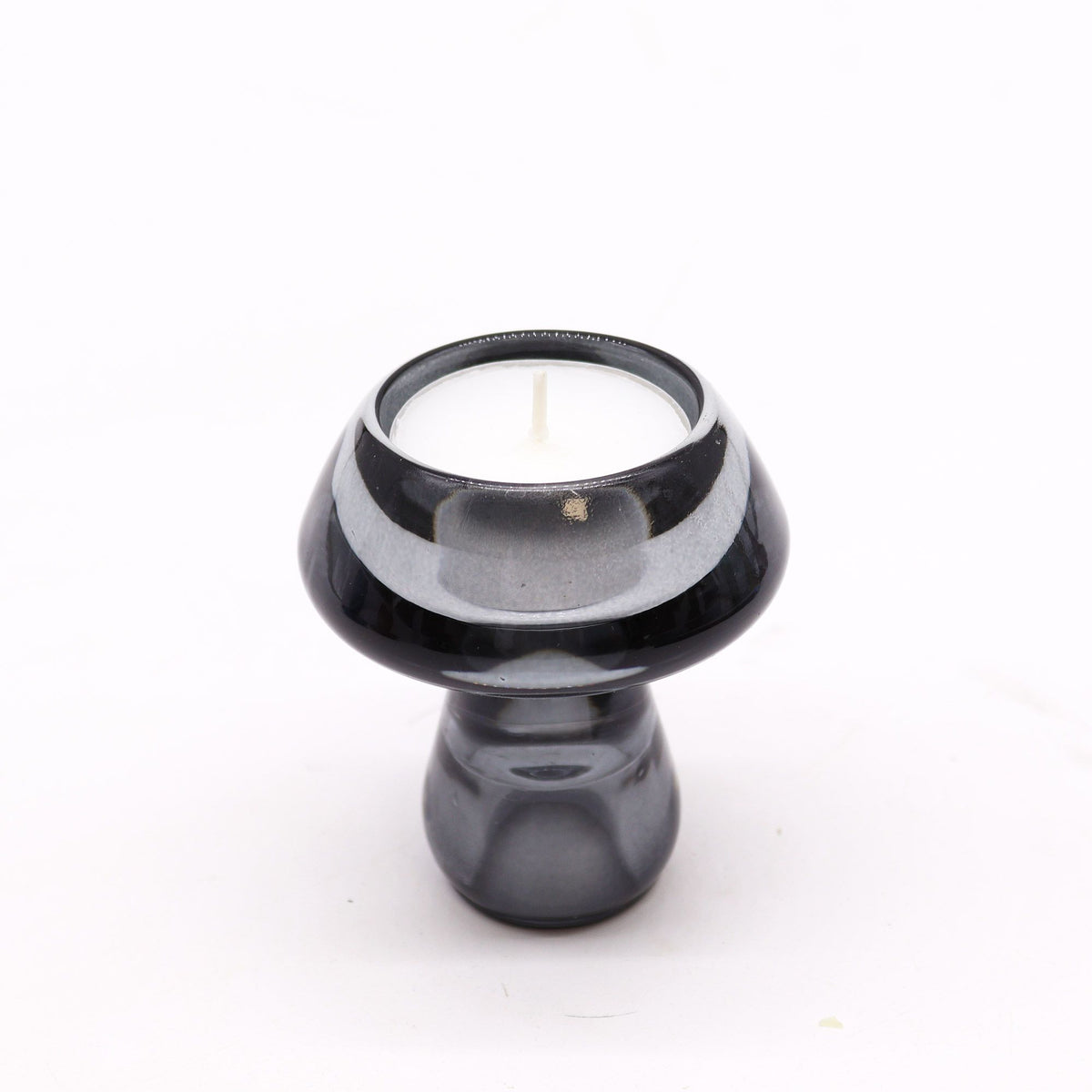 Mushroom Flip Dinner Candle / Tealight Holder – Midnight Grey alternate view, NooEdge UK