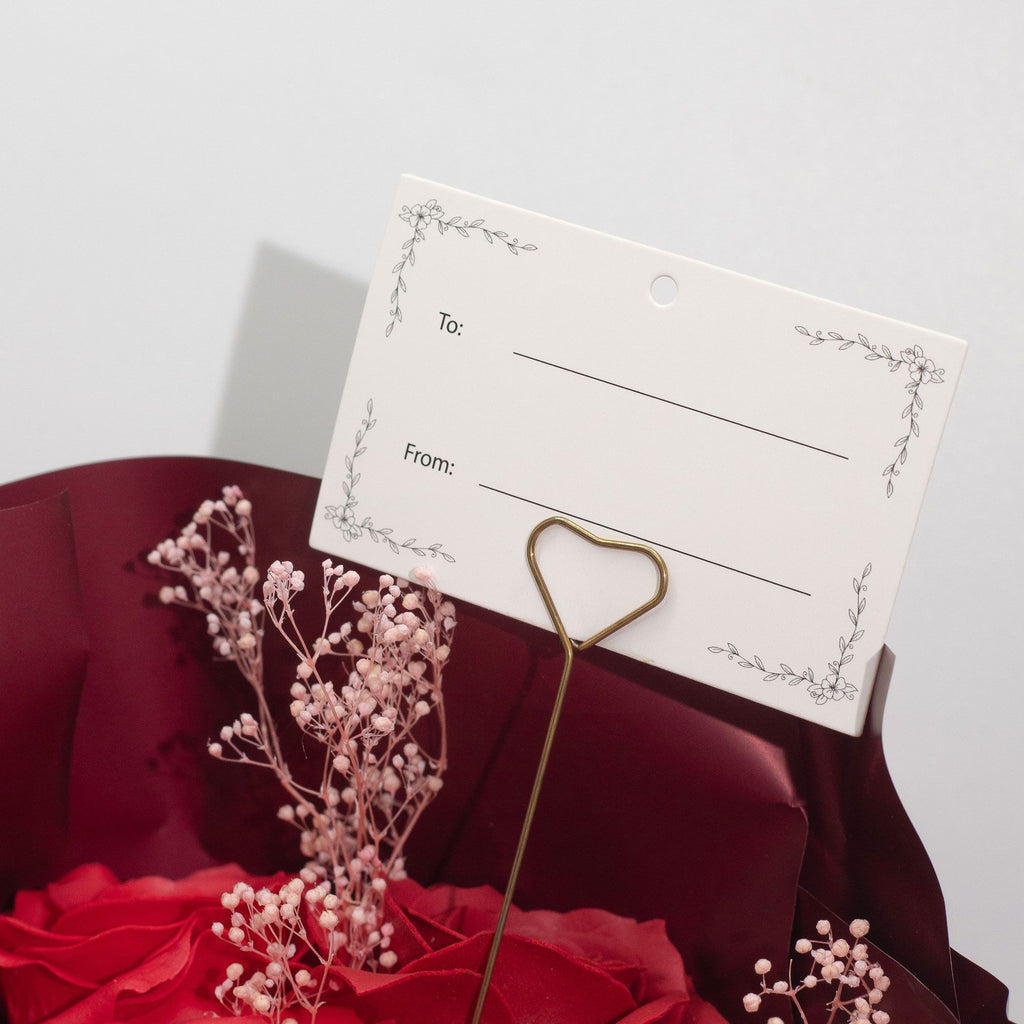 Large Red Roses Bouquet – Love is Eternal Gift Card close-up, NooEdge UK