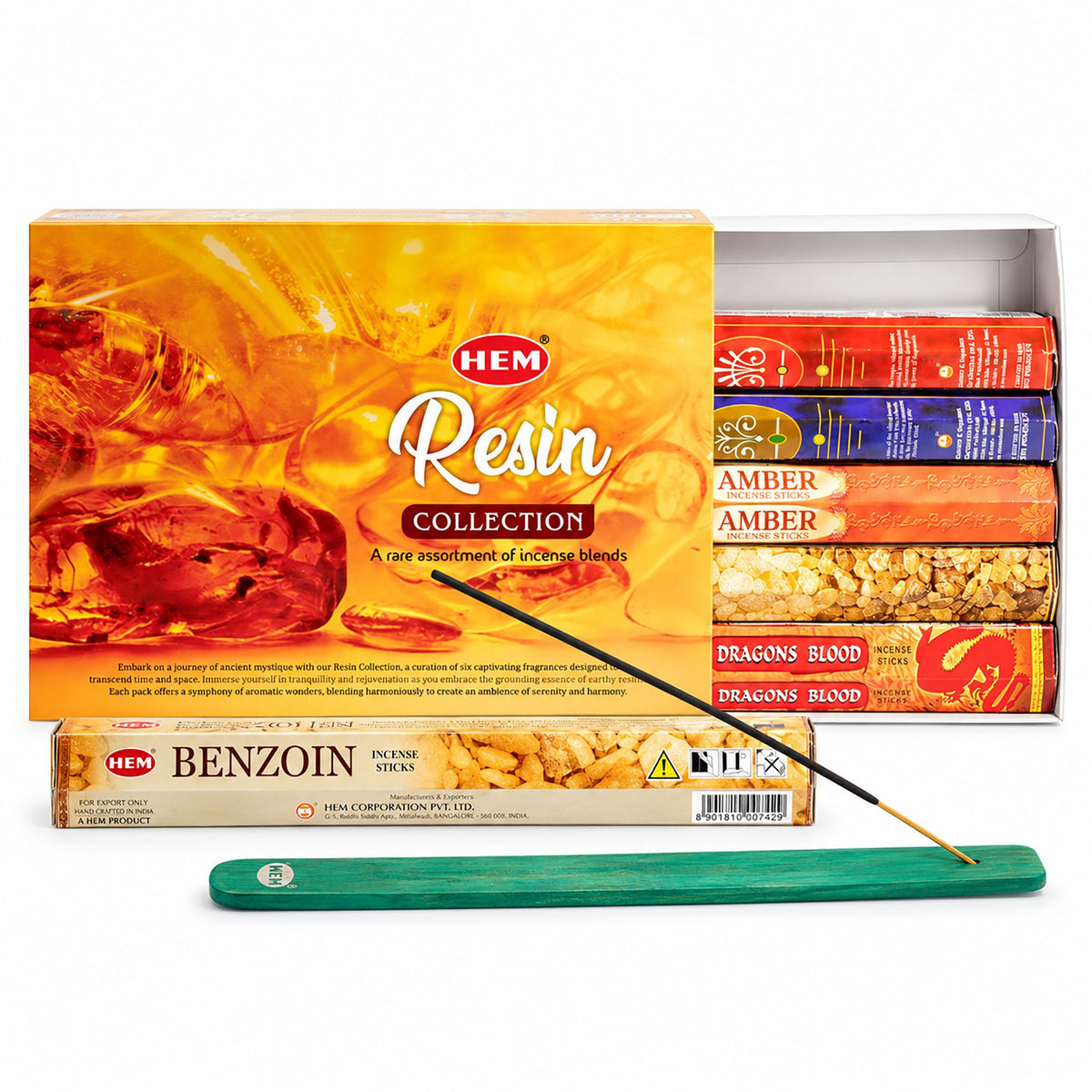 HEM Hexagonal Incense – Resin Collection & Ashcatcher (asst pack 6), NooEdge UK