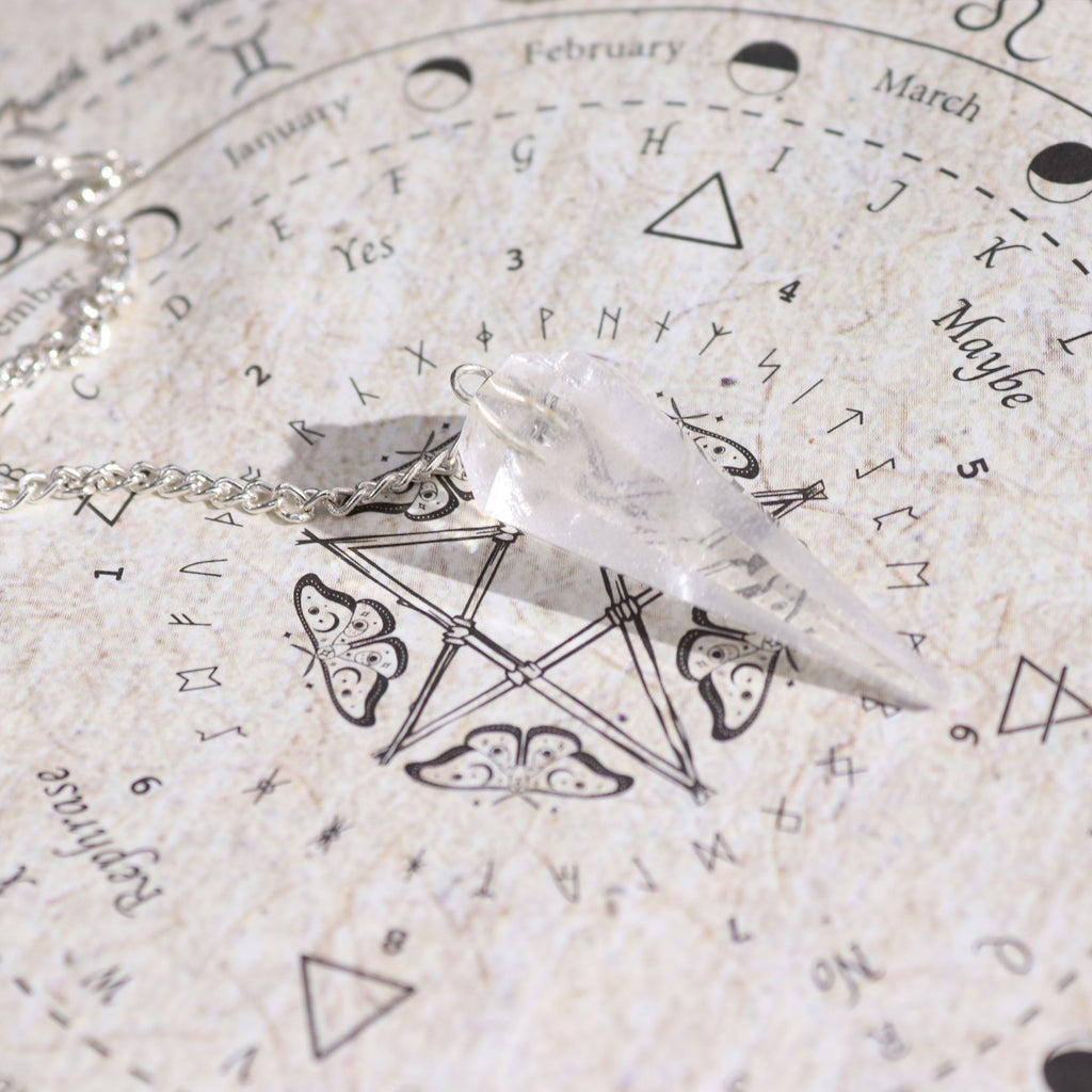 Ancient Witch Spell Incense – Cleansing Rock Crystal Pendulum alternate view, NooEdge UK