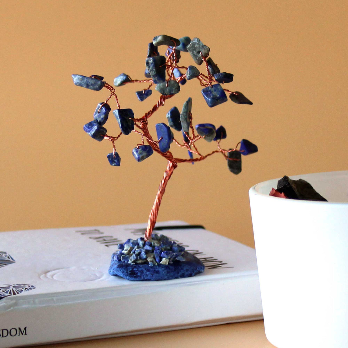 Gemstone Tree – Sodalite on Blue Agate Base (35 stones), NooEdge UK