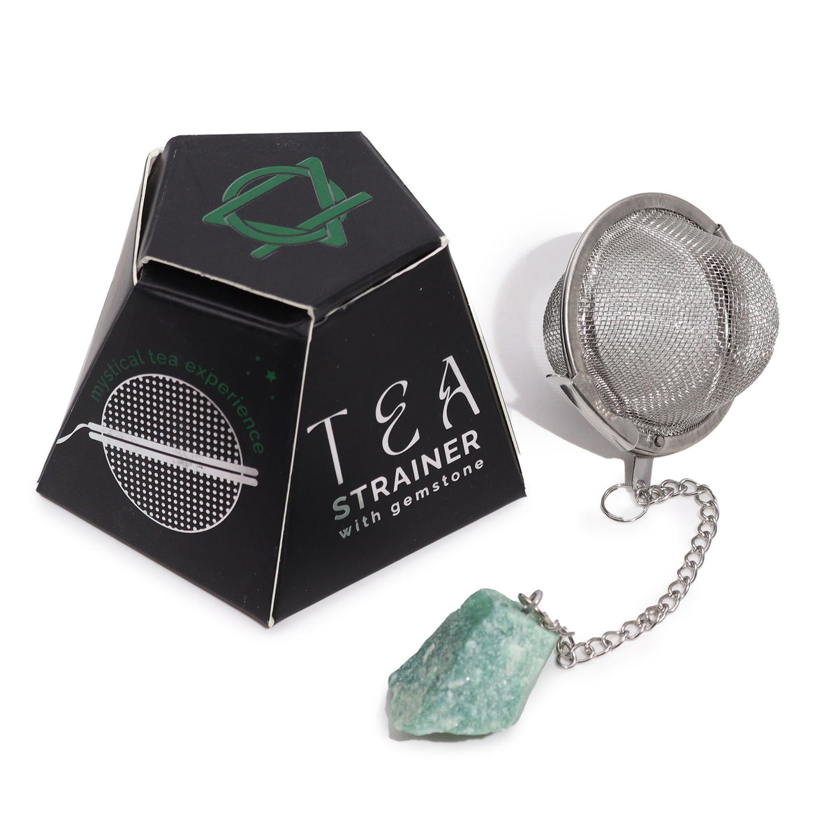 Raw Crystal Gemstone Tea Strainer – Green Aventurine, NooEdge UK