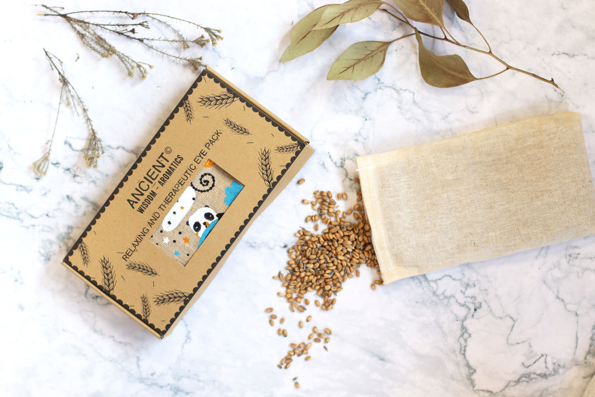 Lavender Natural Cotton and Juco Eye Pillow in Gift Box – Sleepy Panda, NooEdge UK
