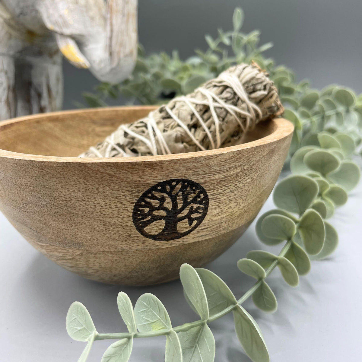 Tree of Life Wooden Smudge & Offering Bowl – 13x7cm, NooEdge UK